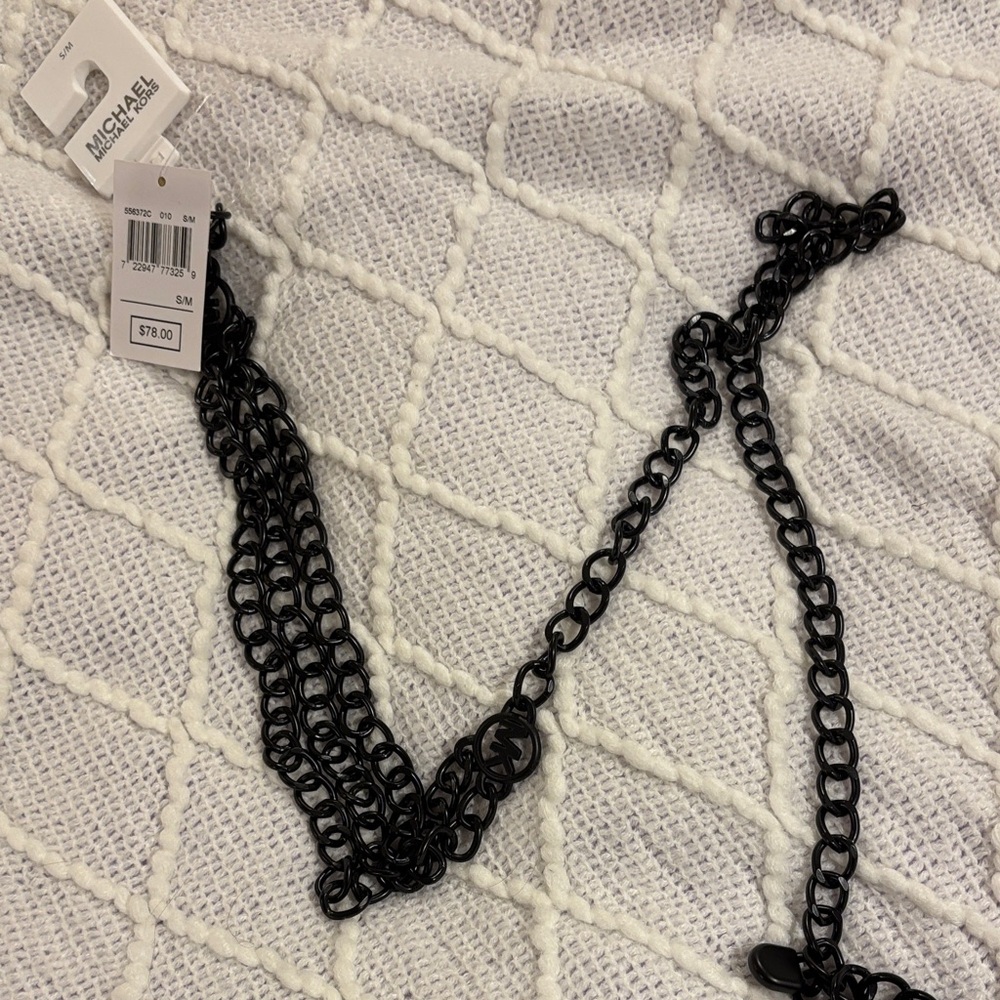Michael Kors Elegant Black Chain Belt